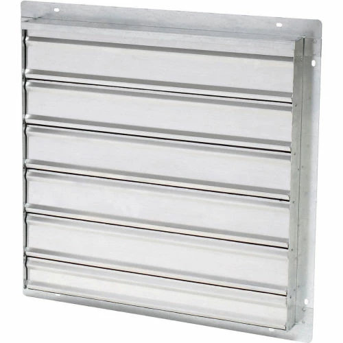 Air Conditioning Products Galvanized Frame Wall Exhaust Shutter with Aluminum Blades Rear Flange 18" - 556-STD 18 1 Air Conditioning Products Galvanized Frame Wall Exhaust Shutter with Aluminum Blades Rear Flange 18" - 556-STD 18