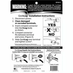 Qwik Products 3 Terminal Repair Lugs QT2912 - 12 AWG, 4' Leads With Spade - Pkg Qty 10 -HVAC Hardware & Parts Shop B2097346 03