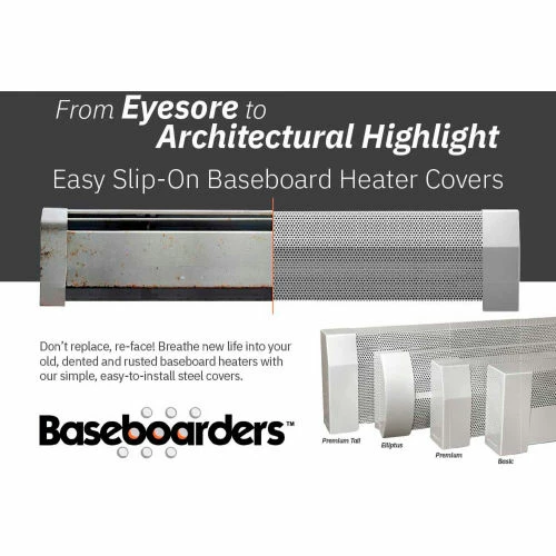 Baseboarders® Basic Series 5 ft Steel Easy Slip-on Baseboard Heater Cover, White 5 Baseboarders® Basic Series 5 ft Steel Easy Slip-on Baseboard Heater Cover, White - Image 5