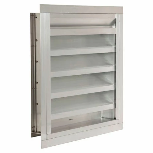 Air Conditioning Products Drainable Blade Fixed Louver with Flange 42"W x 42"H - DFL-F-42x42 2 Air Conditioning Products Drainable Blade Fixed Louver with Flange 42"W x 42"H - DFL-F-42x42 - Image 2