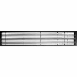 Architectural Grille AG10 Series 4" x 48" Solid Alum Fixed Bar Supply/Return Air Vent Grille, Black-Gloss w/Door