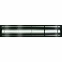 Architectural Grille AG20 Series 4" x 24" Solid Alum Fixed Bar Supply/Return Air Vent Grille, Black-Gloss